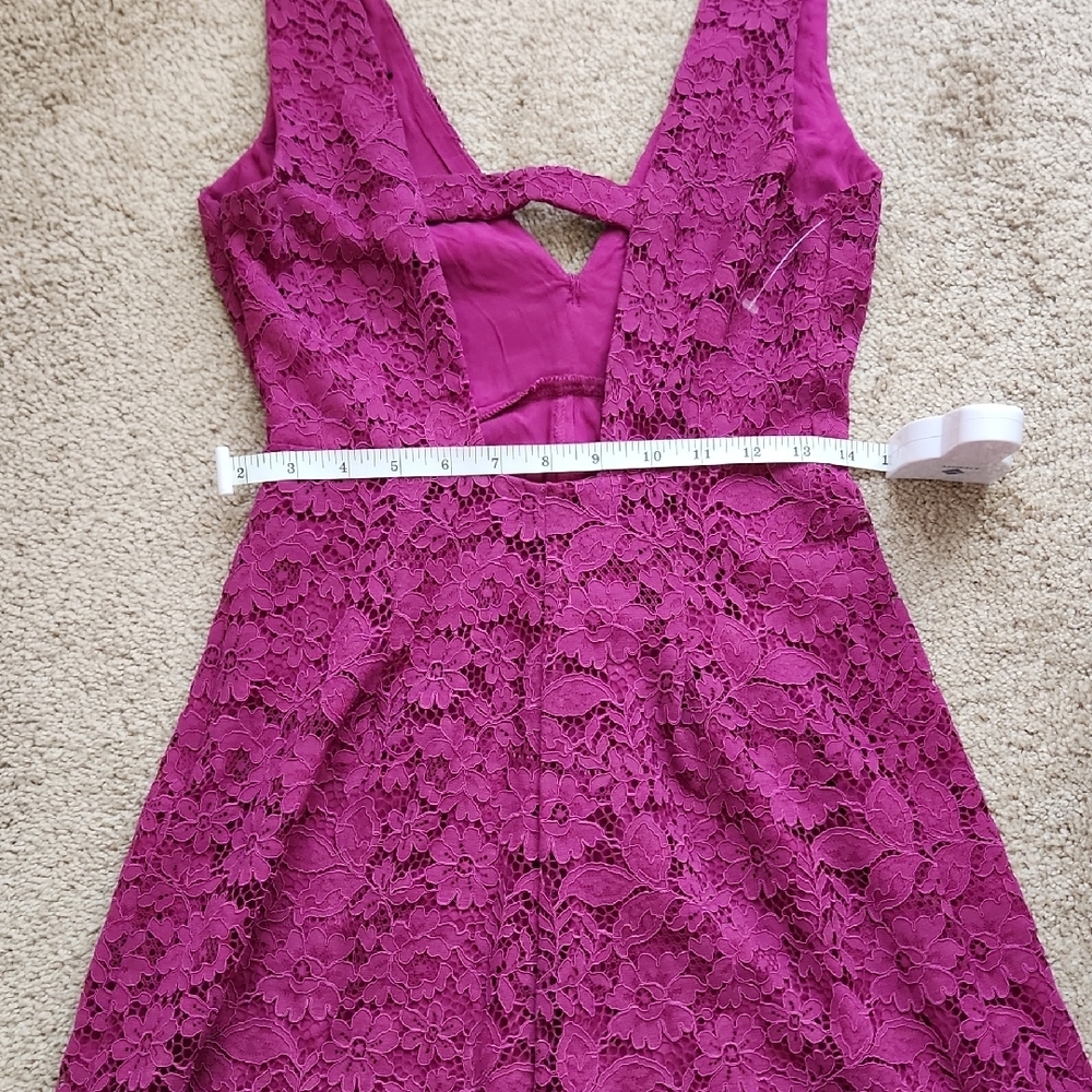 Zara Deep Purple Backless Lace Dress - Picture 4 of 6